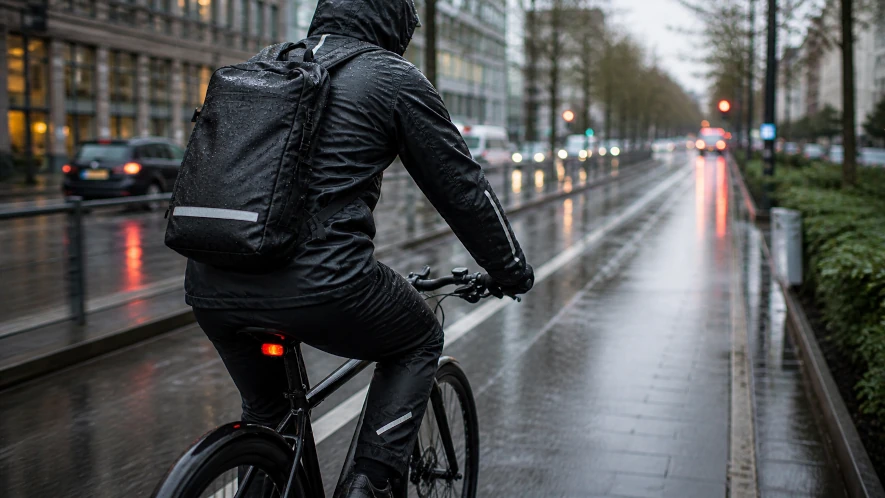 Cyklar till jobbet regnvader