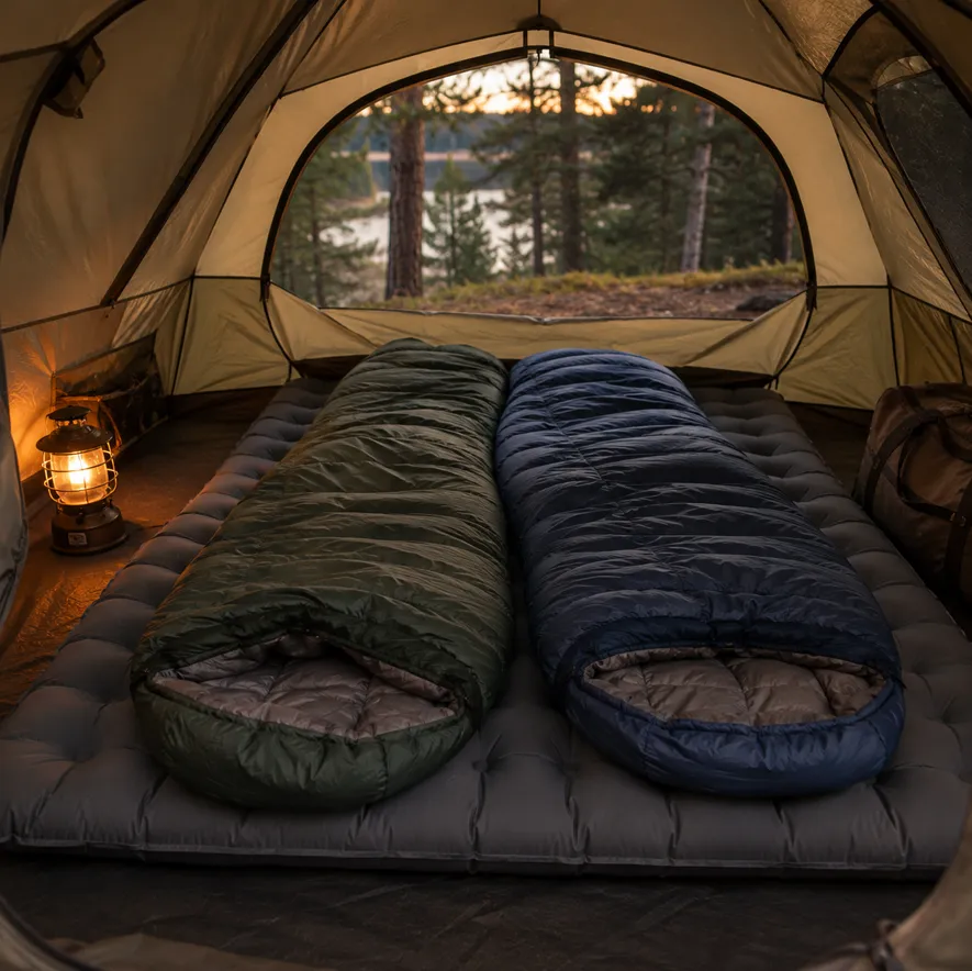 Dubbelt liggunderlag för par i tält - bekvämt camping för två personer