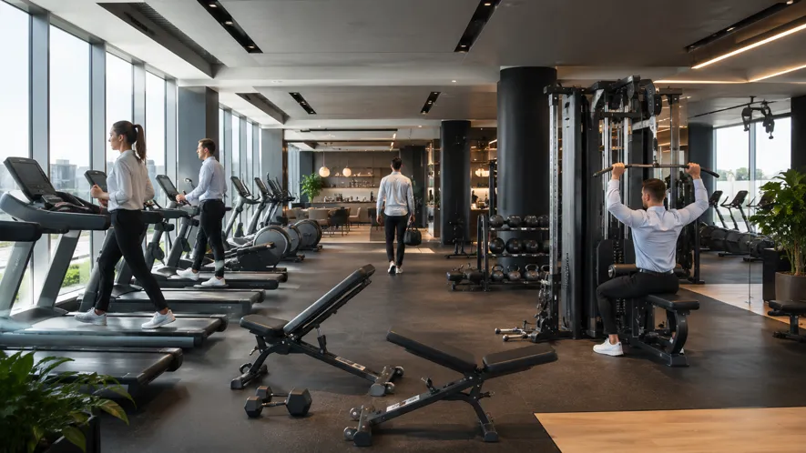 Träningsmaskiner för företagsgym - välutrustat gym på arbetsplatsen ökar hälsa och trivsel