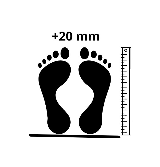 Mät fötterna och lägg på 20 mm för bra storlek på skalkängor