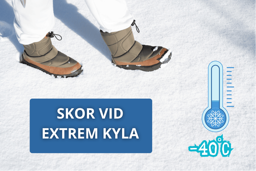 Skor vid extrem kyla, termometern visar -40