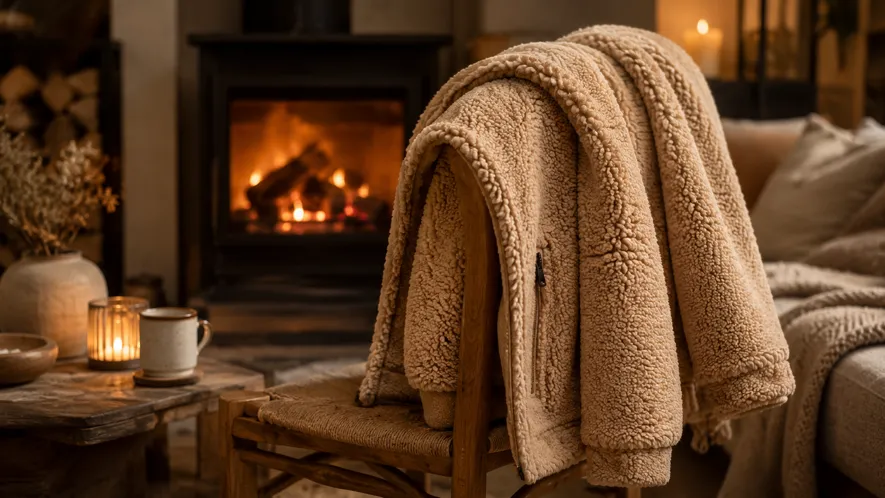 Teddyjacka i mjuk fluffig teddyfleece - varm och mysig jacka för höst och vinter